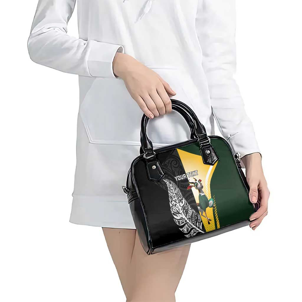 New Zealand and South Africa Rugby Custom Shoulder Handbag Maori Silver Fern Springbok Together - Aussie Hoodie