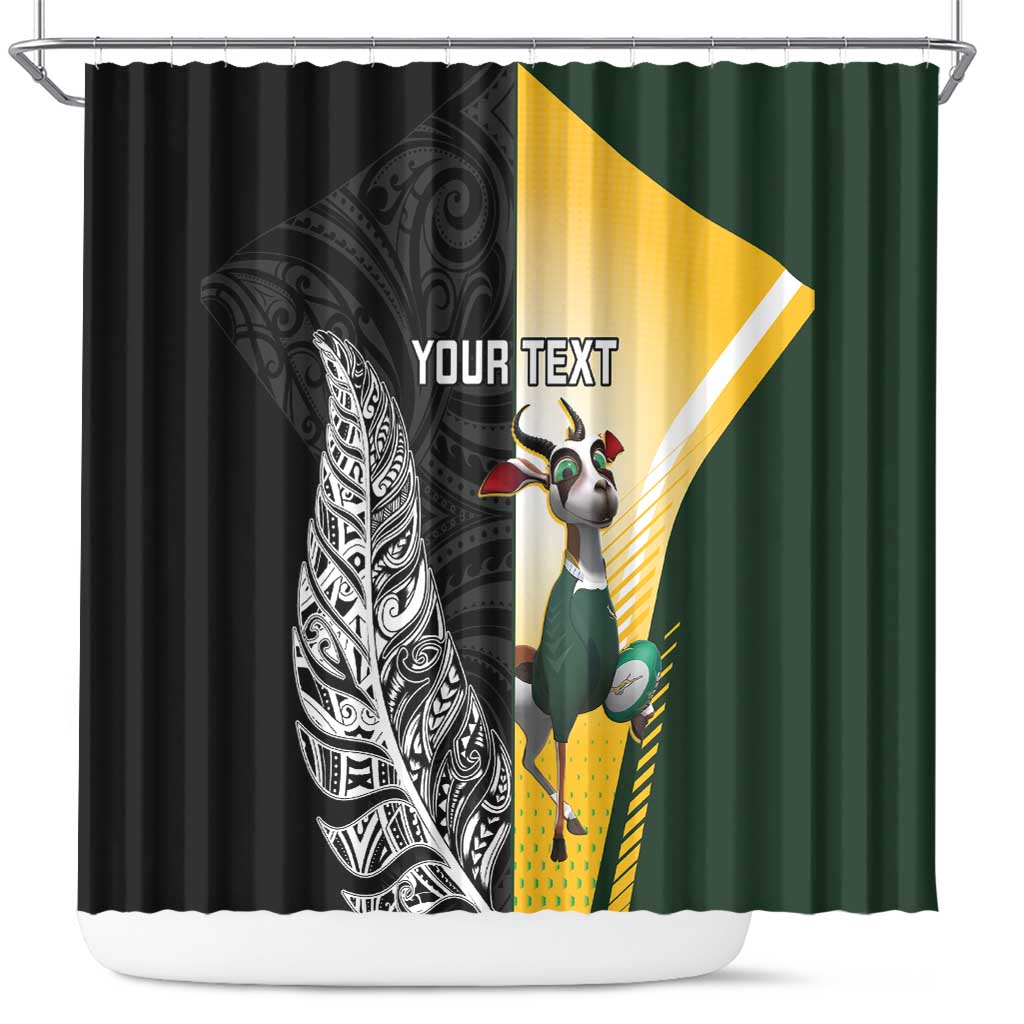New Zealand and South Africa Rugby Custom Shower Curtain Maori Silver Fern Springbok Together - Aussie Hoodie