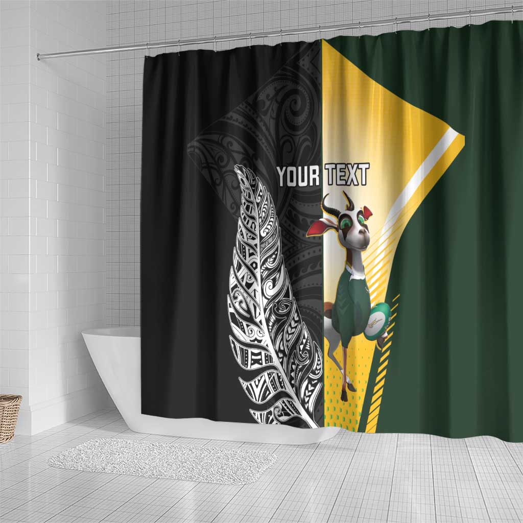 New Zealand and South Africa Rugby Custom Shower Curtain Maori Silver Fern Springbok Together - Aussie Hoodie
