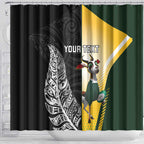 New Zealand and South Africa Rugby Custom Shower Curtain Maori Silver Fern Springbok Together - Aussie Hoodie