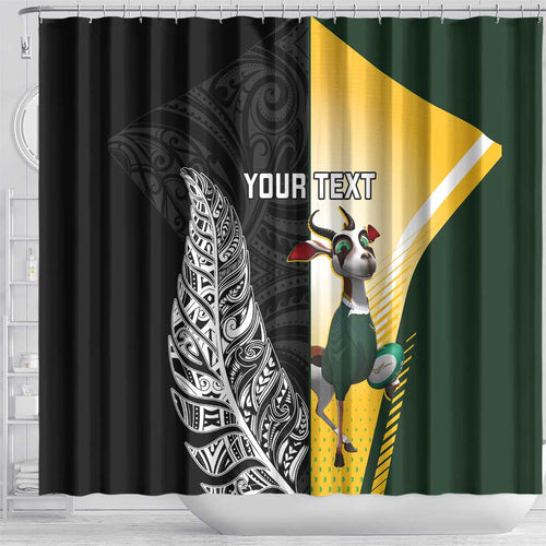 New Zealand and South Africa Rugby Custom Shower Curtain Maori Silver Fern Springbok Together - Aussie Hoodie