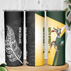 New Zealand and South Africa Rugby Skinny Tumbler Maori Silver Fern Springbok Together - Aussie Hoodie