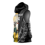 New Zealand and South Africa Rugby Custom Sleeveless Hoodie Maori Silver Fern Springbok Together - Aussie Hoodie