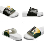 New Zealand and South Africa Rugby Custom Slide Sandals Maori Silver Fern Springbok Together - Aussie Hoodie