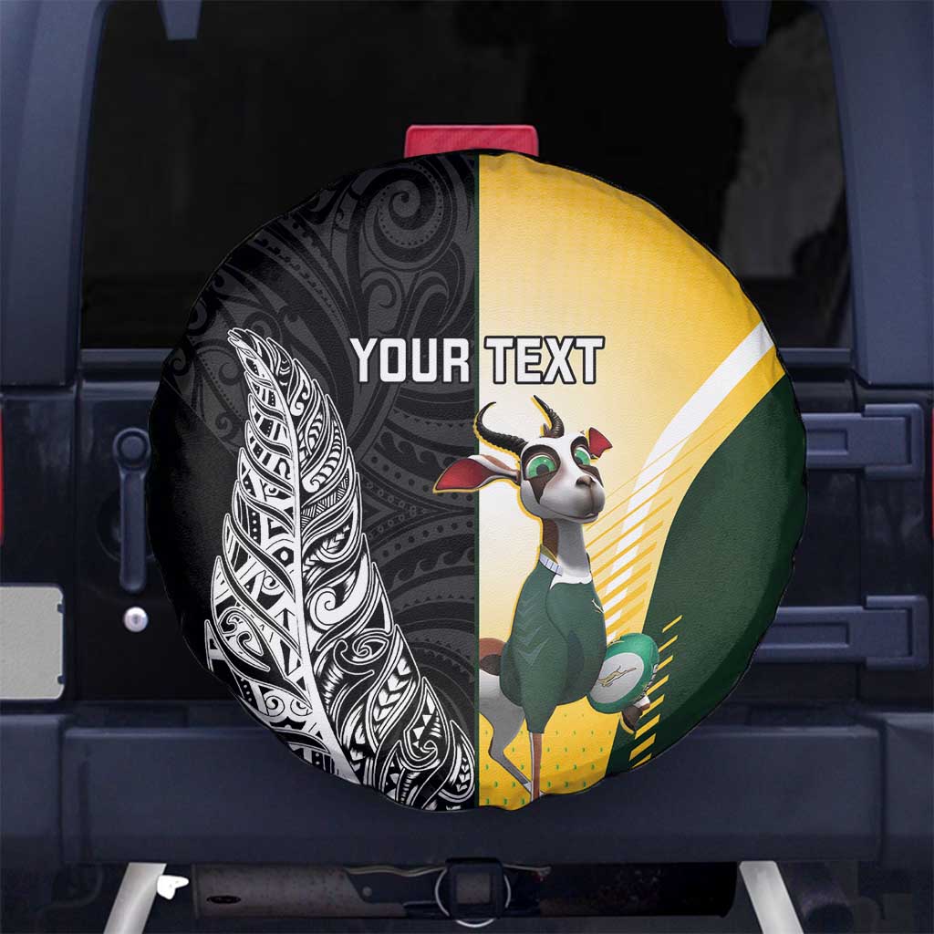 New Zealand and South Africa Rugby Custom Spare Tire Cover Maori Silver Fern Springbok Together - Aussie Hoodie