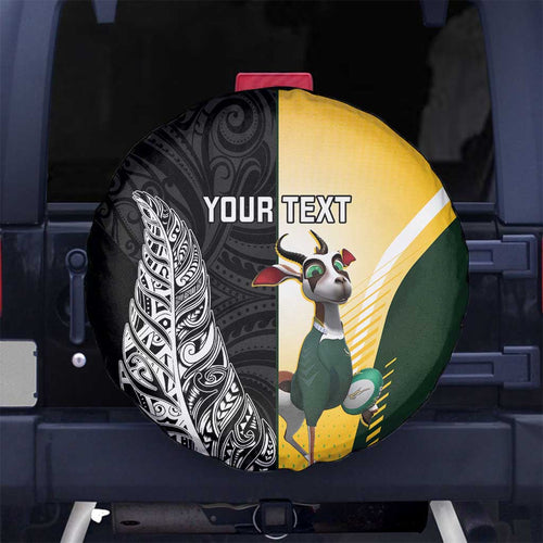 New Zealand and South Africa Rugby Custom Spare Tire Cover Maori Silver Fern Springbok Together - Aussie Hoodie