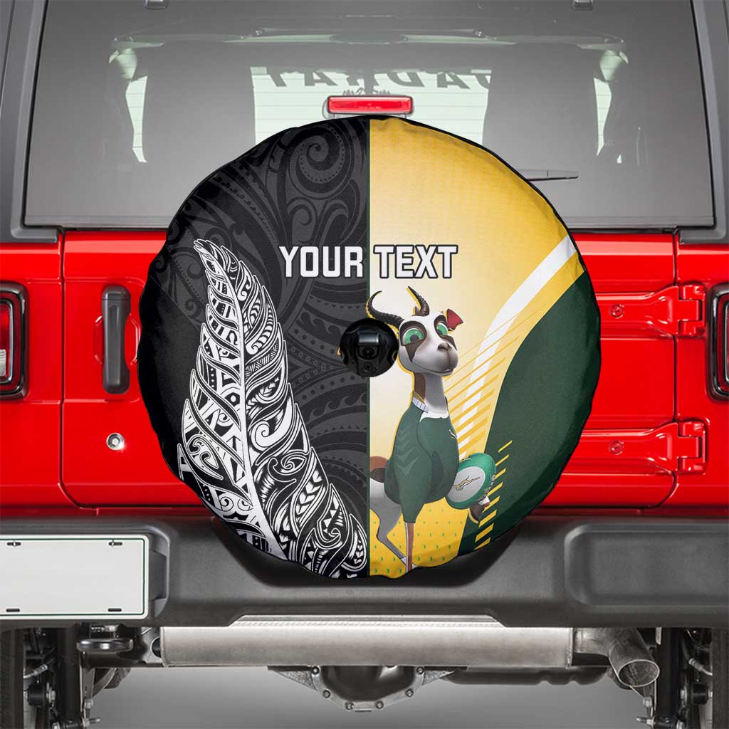 New Zealand and South Africa Rugby Custom Spare Tire Cover Maori Silver Fern Springbok Together - Aussie Hoodie
