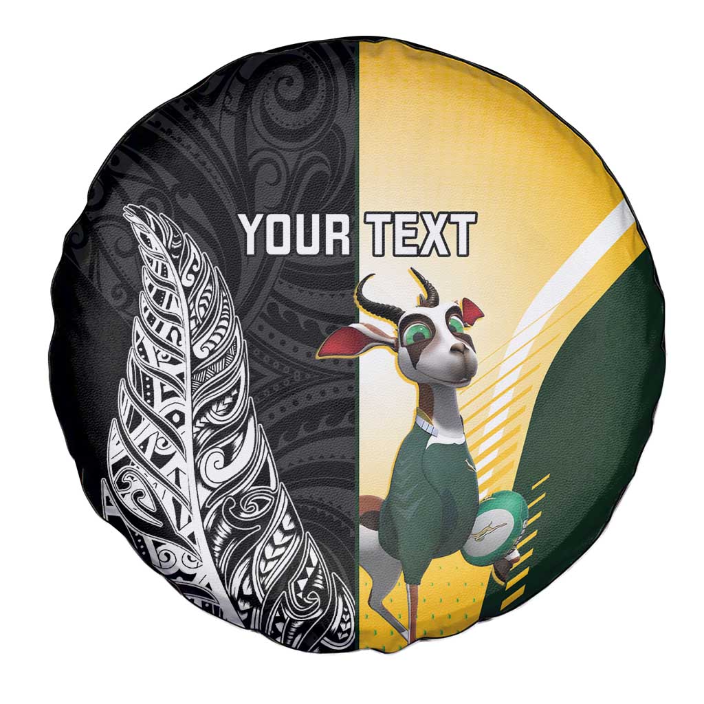 New Zealand and South Africa Rugby Custom Spare Tire Cover Maori Silver Fern Springbok Together - Aussie Hoodie