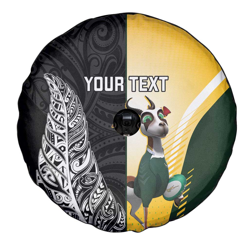 New Zealand and South Africa Rugby Custom Spare Tire Cover Maori Silver Fern Springbok Together - Aussie Hoodie