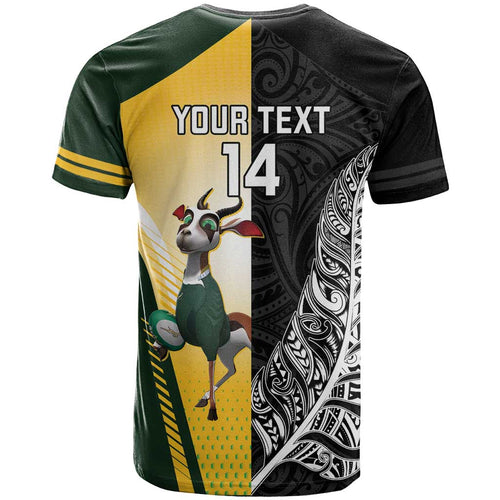New Zealand and South Africa Rugby Custom T Shirt Maori Silver Fern Springbok Together - Aussie Hoodie