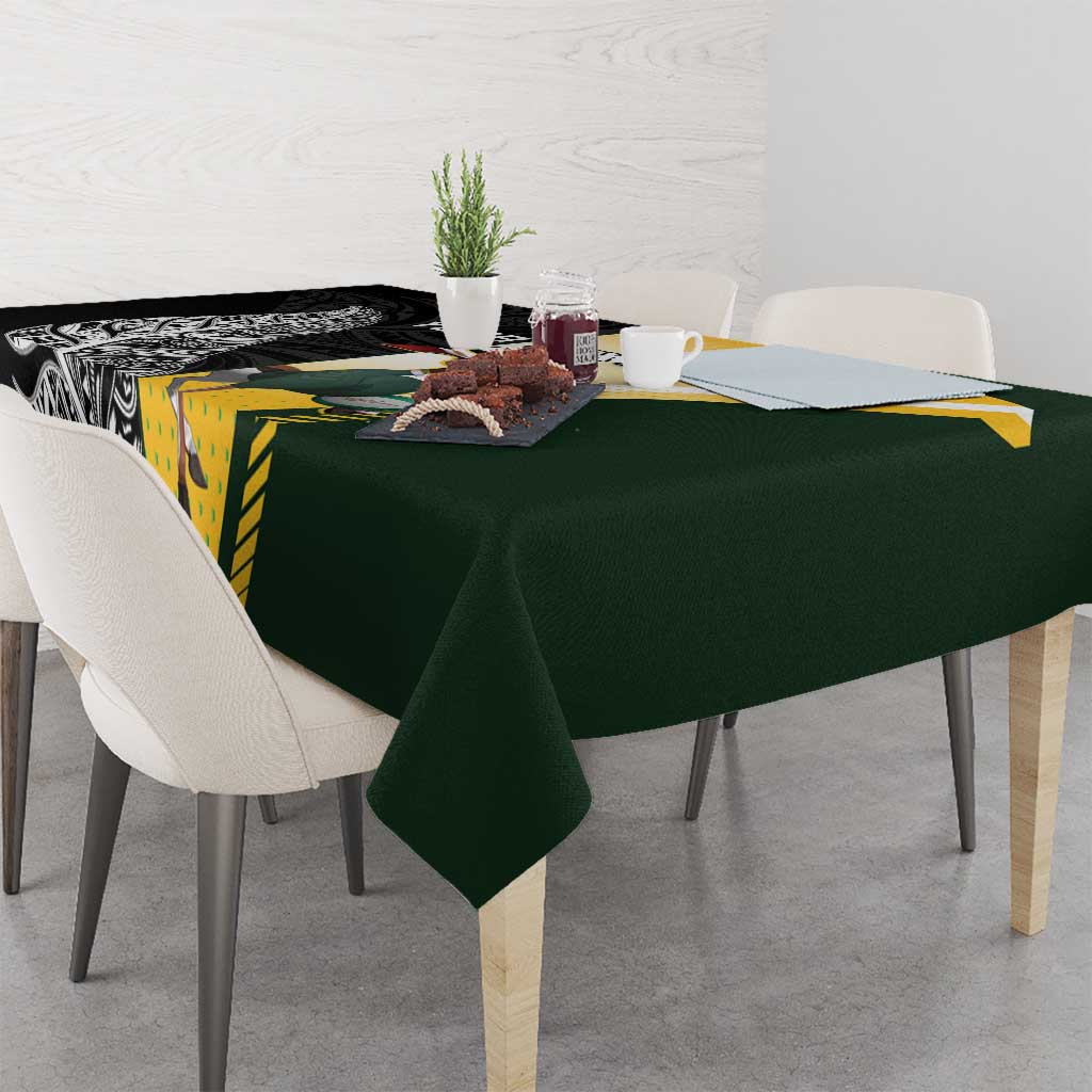 New Zealand and South Africa Rugby Custom Tablecloth Maori Silver Fern Springbok Together - Aussie Hoodie