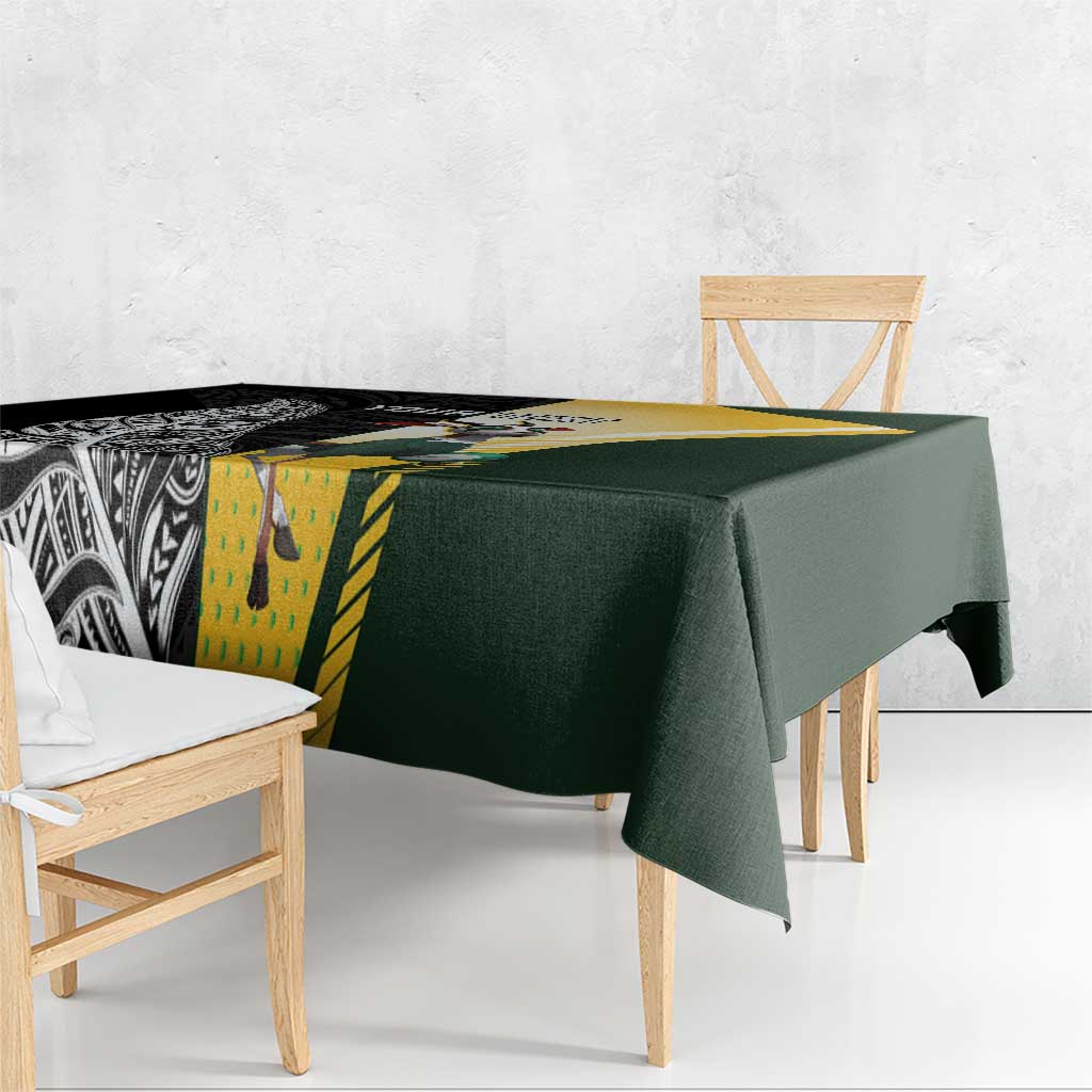 New Zealand and South Africa Rugby Custom Tablecloth Maori Silver Fern Springbok Together - Aussie Hoodie