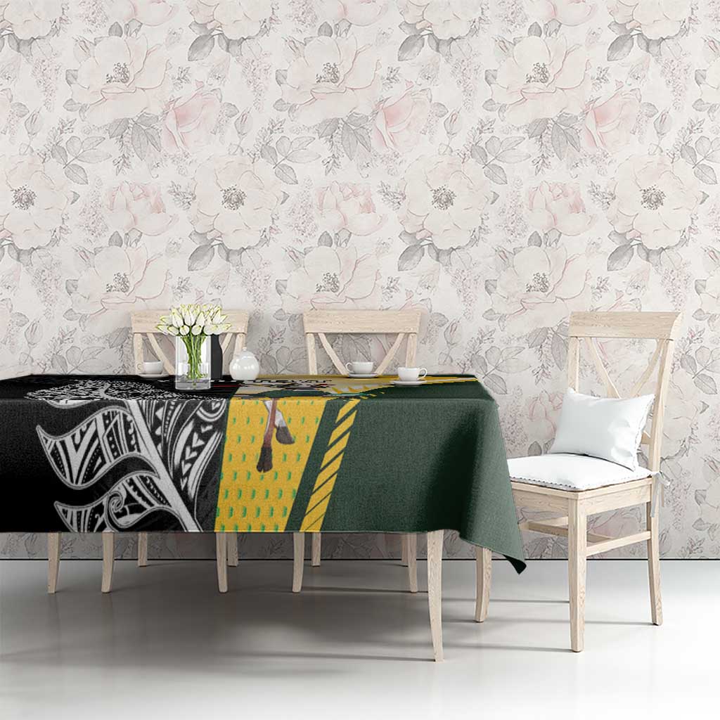 New Zealand and South Africa Rugby Custom Tablecloth Maori Silver Fern Springbok Together - Aussie Hoodie