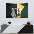 New Zealand and South Africa Rugby Custom Tapestry Maori Silver Fern Springbok Together - Aussie Hoodie