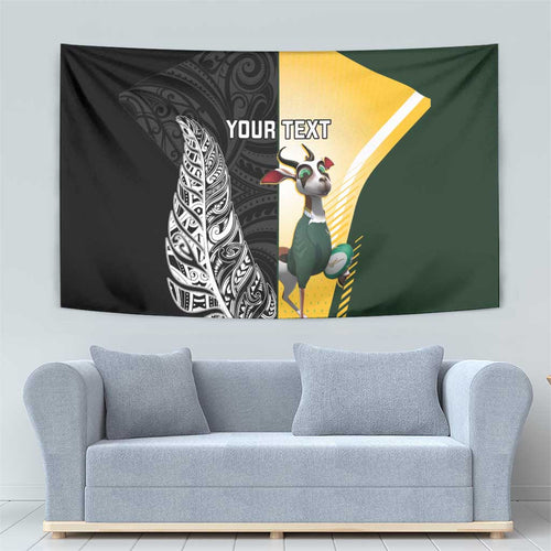 New Zealand and South Africa Rugby Custom Tapestry Maori Silver Fern Springbok Together - Aussie Hoodie
