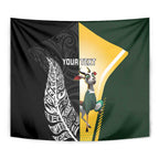 New Zealand and South Africa Rugby Custom Tapestry Maori Silver Fern Springbok Together - Aussie Hoodie