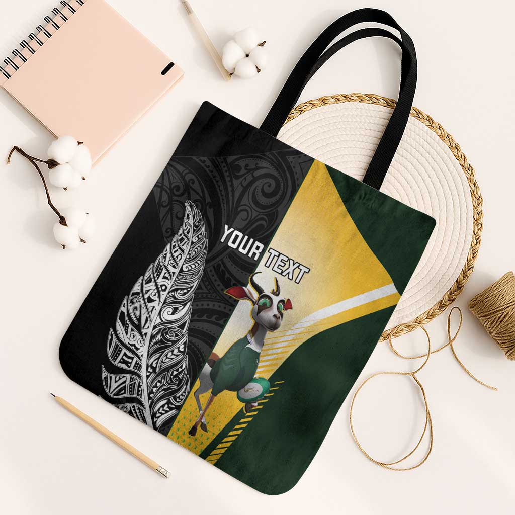 New Zealand and South Africa Rugby Custom Tote Bag Maori Silver Fern Springbok Together - Aussie Hoodie