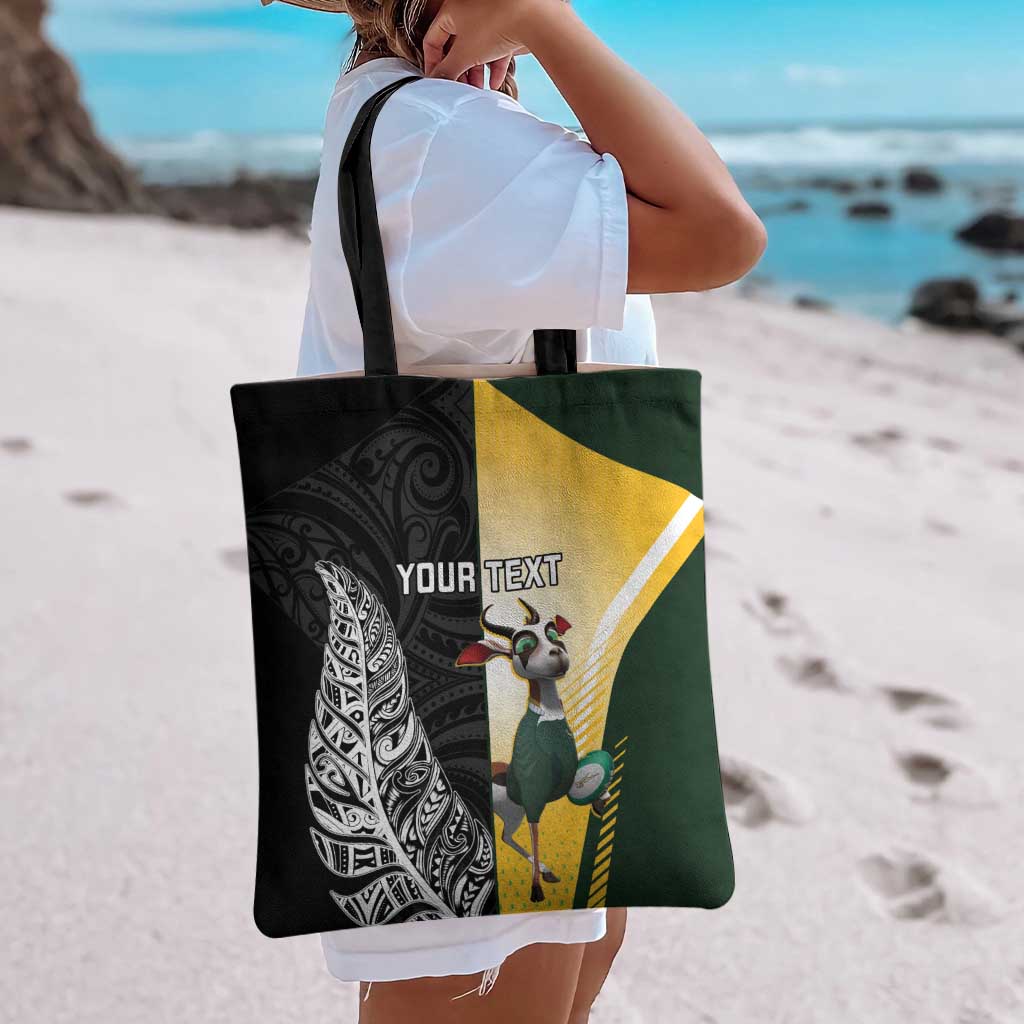New Zealand and South Africa Rugby Custom Tote Bag Maori Silver Fern Springbok Together - Aussie Hoodie