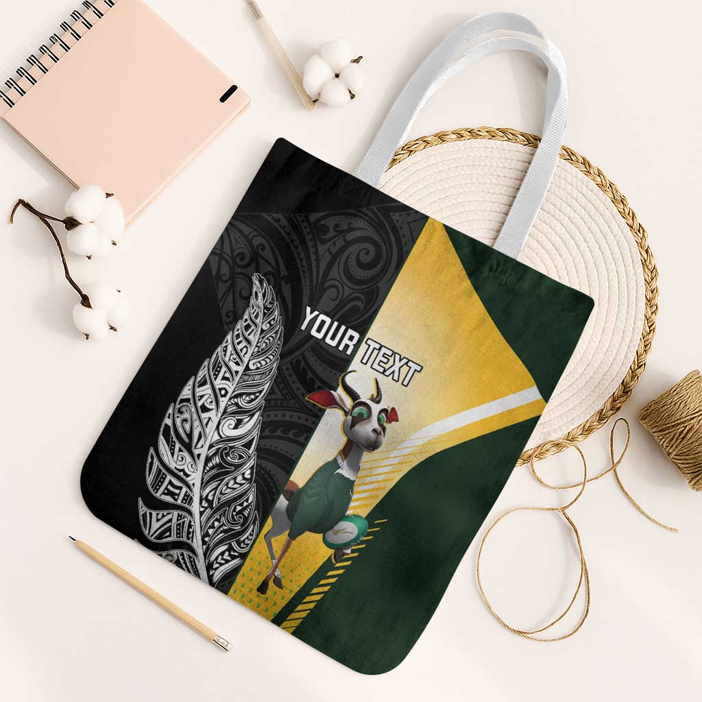 New Zealand and South Africa Rugby Custom Tote Bag Maori Silver Fern Springbok Together - Aussie Hoodie