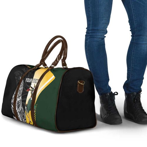 New Zealand and South Africa Rugby Custom Travel Bag Maori Silver Fern Springbok Together - Aussie Hoodie