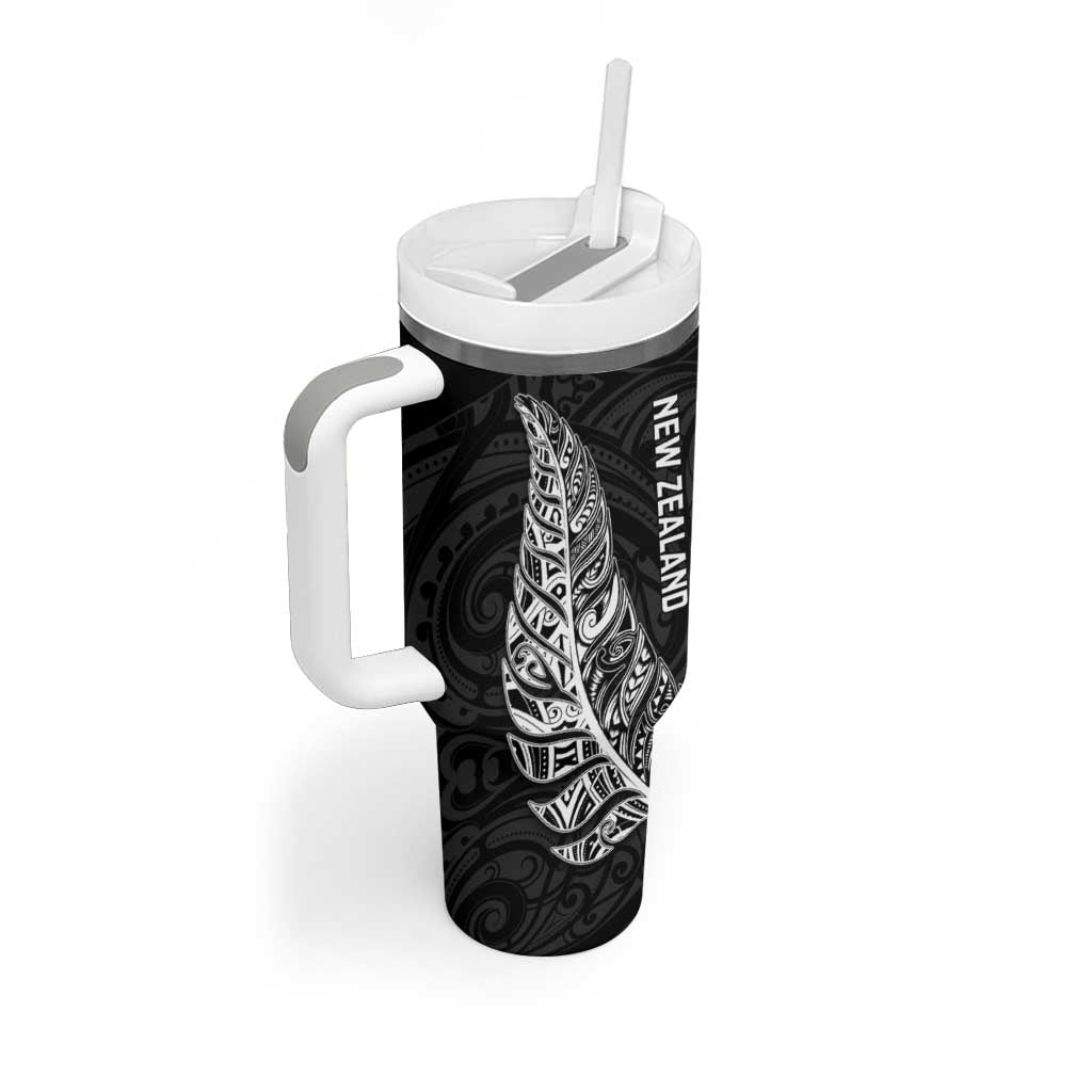 New Zealand and South Africa Rugby Tumbler With Handle Maori Silver Fern Springbok Together - Aussie Hoodie