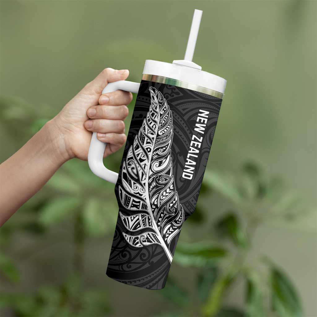 New Zealand and South Africa Rugby Tumbler With Handle Maori Silver Fern Springbok Together - Aussie Hoodie