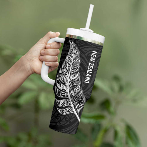 New Zealand and South Africa Rugby Tumbler With Handle Maori Silver Fern Springbok Together - Aussie Hoodie