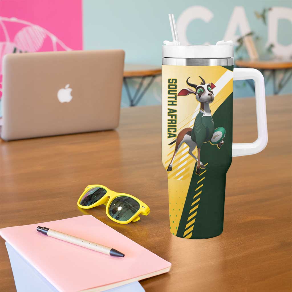 New Zealand and South Africa Rugby Tumbler With Handle Maori Silver Fern Springbok Together - Aussie Hoodie
