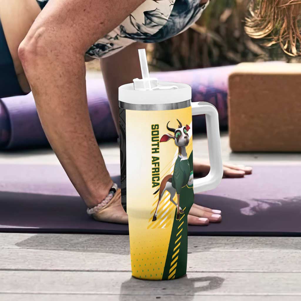 New Zealand and South Africa Rugby Tumbler With Handle Maori Silver Fern Springbok Together - Aussie Hoodie