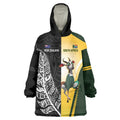 New Zealand and South Africa Rugby Custom Wearable Blanket Hoodie Maori Silver Fern Springbok Together - Aussie Hoodie