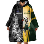 New Zealand and South Africa Rugby Custom Wearable Blanket Hoodie Maori Silver Fern Springbok Together - Aussie Hoodie
