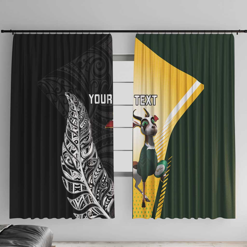 New Zealand and South Africa Rugby Custom Window Curtain Maori Silver Fern Springbok Together - Aussie Hoodie