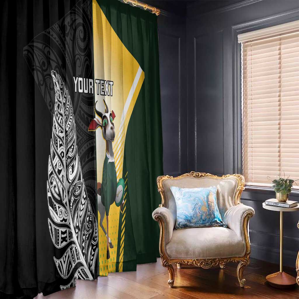 New Zealand and South Africa Rugby Custom Window Curtain Maori Silver Fern Springbok Together - Aussie Hoodie