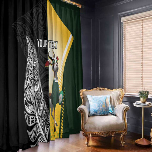 New Zealand and South Africa Rugby Custom Window Curtain Maori Silver Fern Springbok Together - Aussie Hoodie