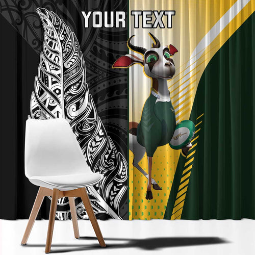 New Zealand and South Africa Rugby Custom Window Curtain Maori Silver Fern Springbok Together - Aussie Hoodie
