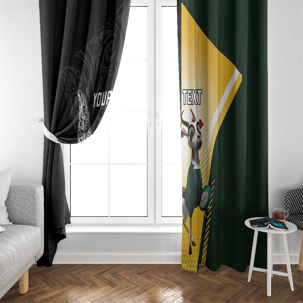 New Zealand and South Africa Rugby Custom Window Curtain Maori Silver Fern Springbok Together - Aussie Hoodie