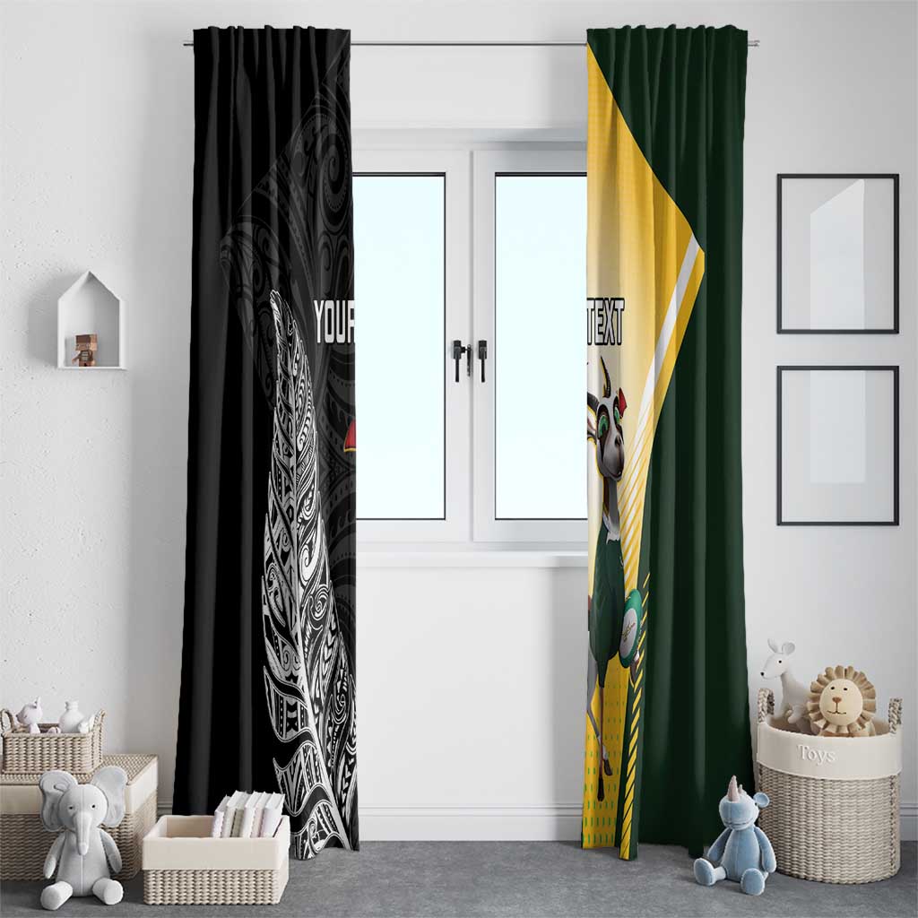 New Zealand and South Africa Rugby Custom Window Curtain Maori Silver Fern Springbok Together - Aussie Hoodie