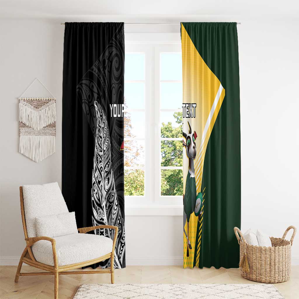 New Zealand and South Africa Rugby Custom Window Curtain Maori Silver Fern Springbok Together - Aussie Hoodie