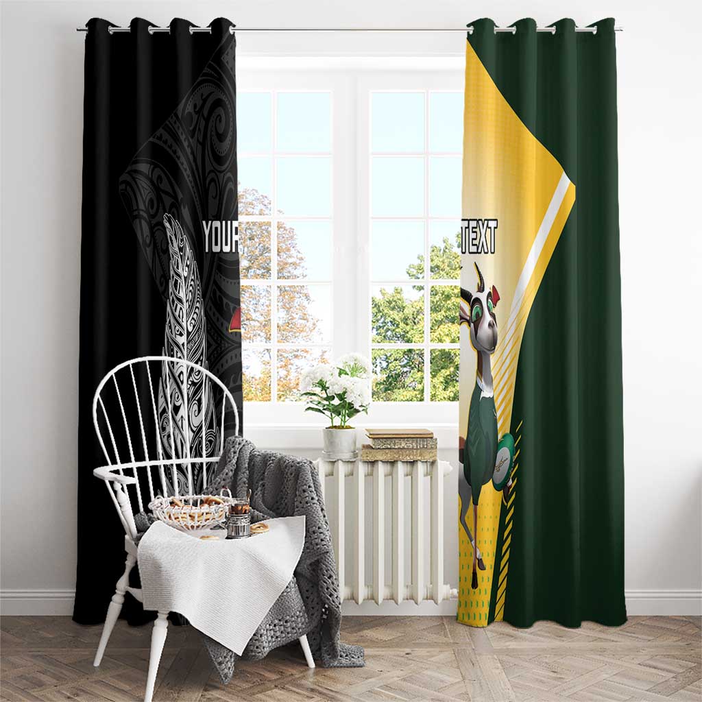 New Zealand and South Africa Rugby Custom Window Curtain Maori Silver Fern Springbok Together - Aussie Hoodie