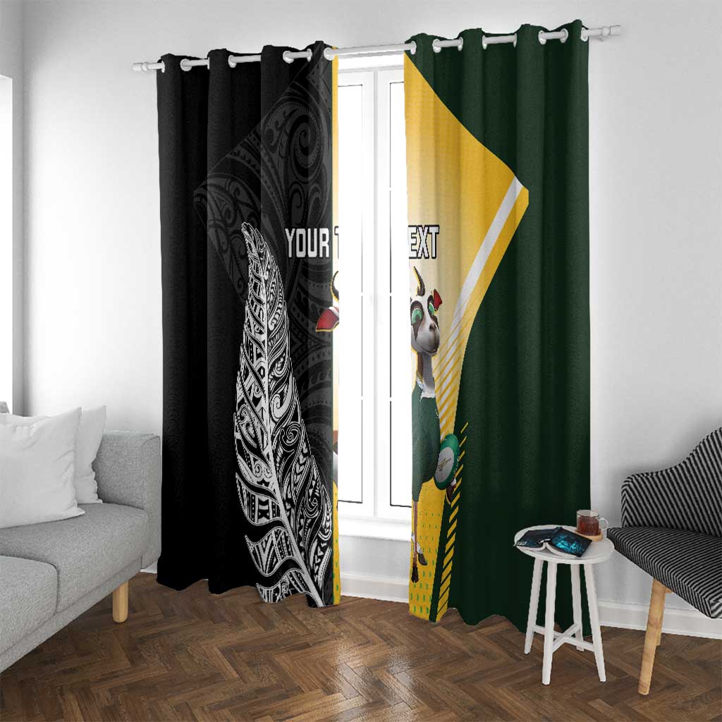 New Zealand and South Africa Rugby Custom Window Curtain Maori Silver Fern Springbok Together - Aussie Hoodie
