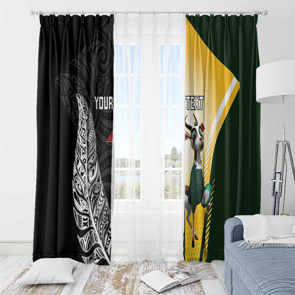 New Zealand and South Africa Rugby Custom Window Curtain Maori Silver Fern Springbok Together - Aussie Hoodie