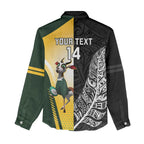 New Zealand and South Africa Rugby Custom Women Casual Shirt Maori Silver Fern Springbok Together - Aussie Hoodie