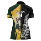 New Zealand and South Africa Rugby Custom Women Polo Shirt Maori Silver Fern Springbok Together - Aussie Hoodie