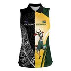 New Zealand and South Africa Rugby Custom Women Sleeveless Polo Shirt Maori Silver Fern Springbok Together - Aussie Hoodie