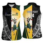 New Zealand and South Africa Rugby Custom Women Sleeveless Polo Shirt Maori Silver Fern Springbok Together - Aussie Hoodie