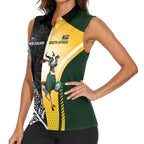 New Zealand and South Africa Rugby Custom Women Sleeveless Polo Shirt Maori Silver Fern Springbok Together - Aussie Hoodie