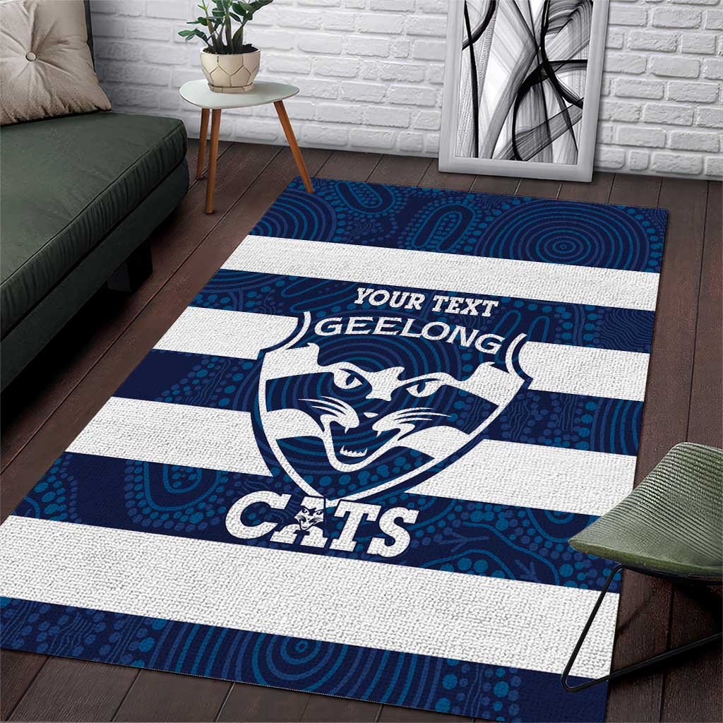 AFL Cats Football Custom Area Rug Geelong Proud Indigenous Art - Aussie Hoodie