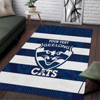 AFL Cats Football Custom Area Rug Geelong Proud Indigenous Art - Aussie Hoodie