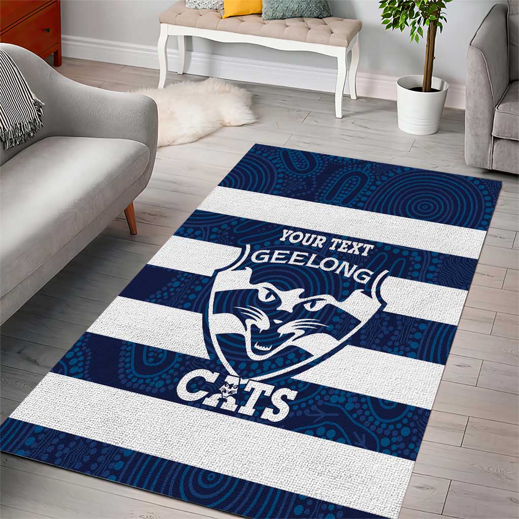 AFL Cats Football Custom Area Rug Geelong Proud Indigenous Art - Aussie Hoodie