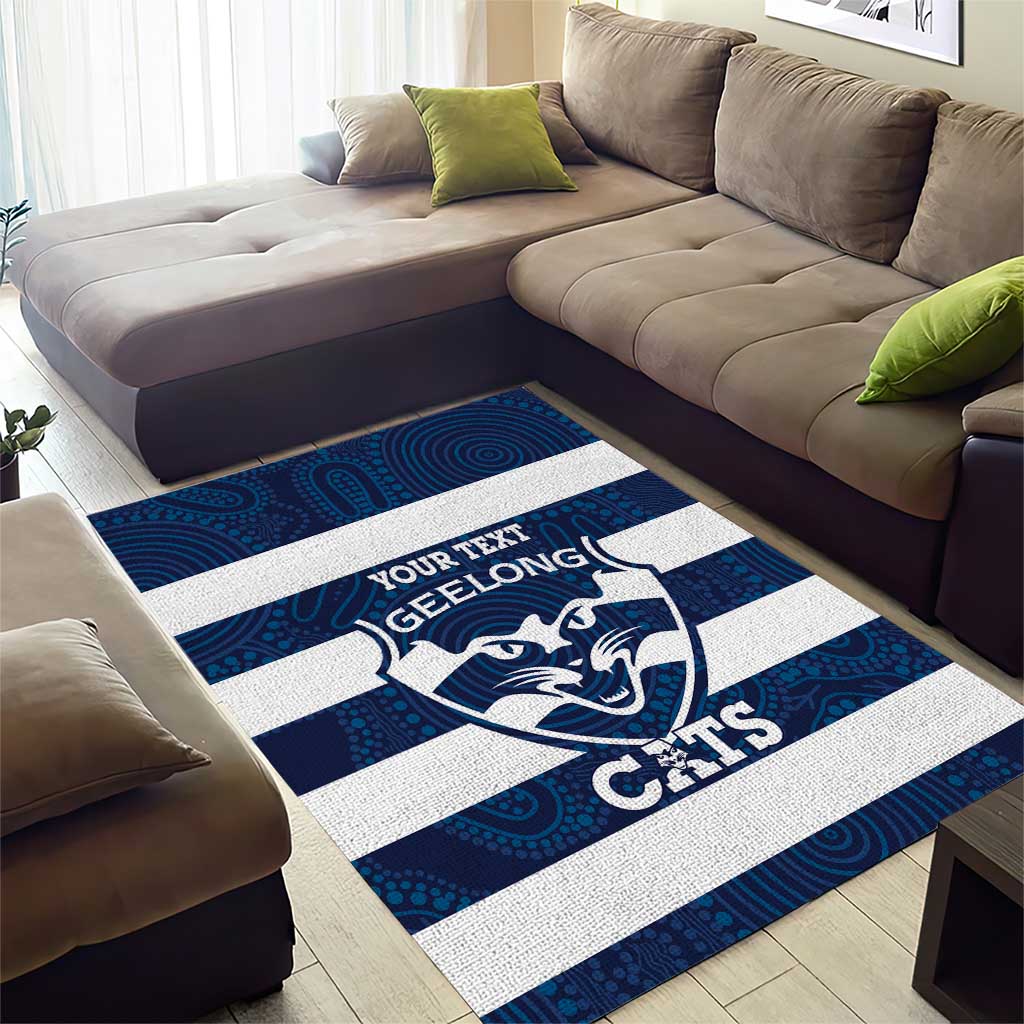 AFL Cats Football Custom Area Rug Geelong Proud Indigenous Art - Aussie Hoodie